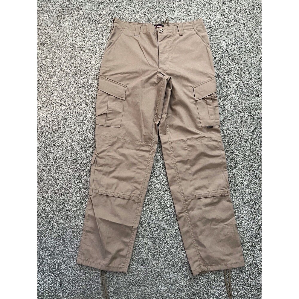 Tru-Spec Mens Tan Tactical Cargo Pants Medium Long Ripstop Cotton Blend